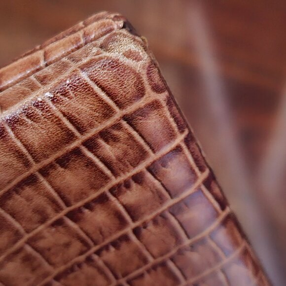 RARE MONICA RICH KOSANN DOUBLE BROWN ITALIAN LEATHER FOLDING FRAME IMAGE CASE - Picture 9 of 15